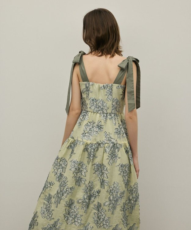 GRACE CONTINENTAL シアージャガードティアードワンピース イエロー