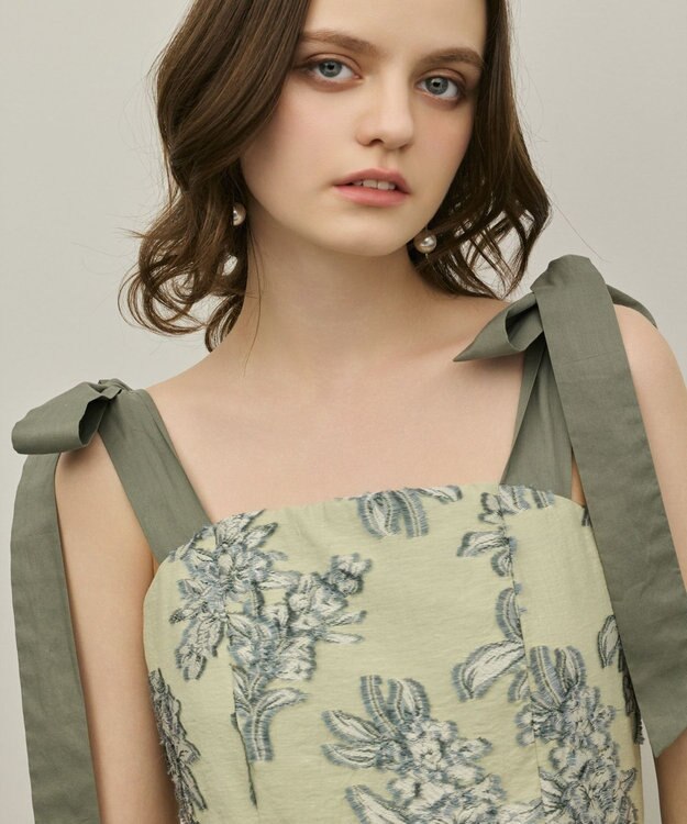 GRACE CONTINENTAL シアージャガードティアードワンピース イエロー