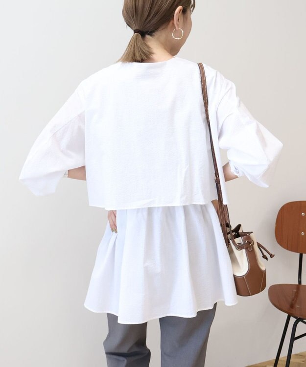 AMERICAN HOLIC サッカーティアードロングブラウス Off White