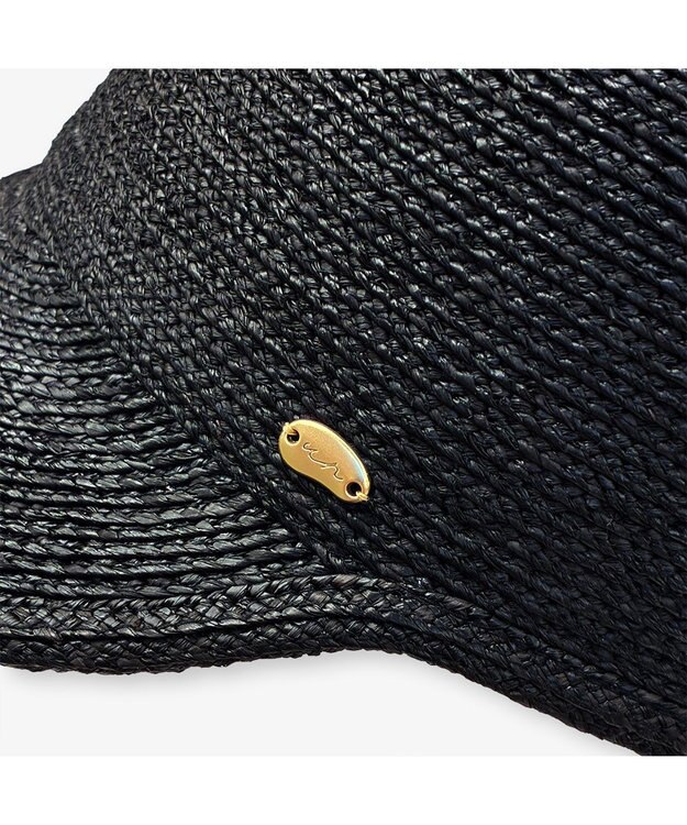 林八百吉商店 un chapeau　ラフィアブレードキャップ ブラック