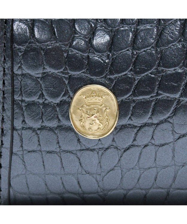 A.D.M.J. 【牛革】クロコ型押しスクエアトートM オニキスパール