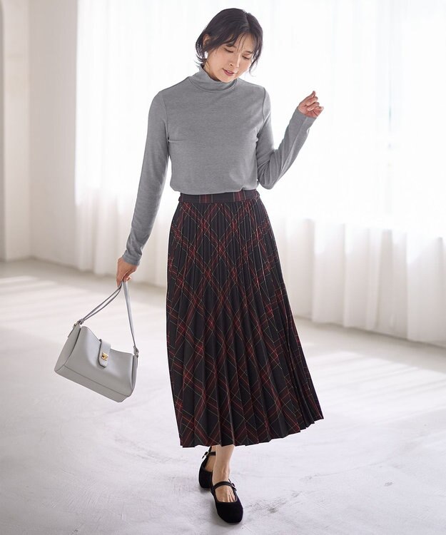 ANY 【洗濯機可】アクリルレーヨンリブタートル チャコール