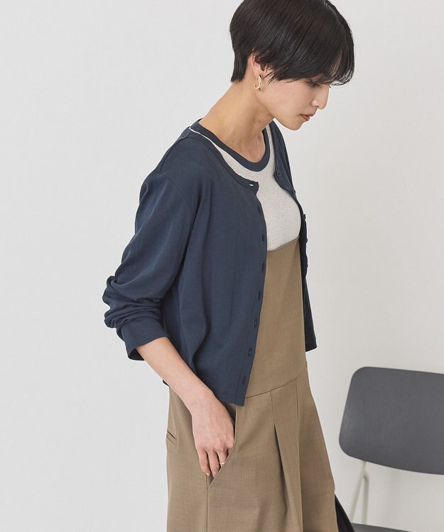 AMERICAN HOLIC 【２点セット】リンガーＴシャツ＋カーディガン Light Gray Mixture