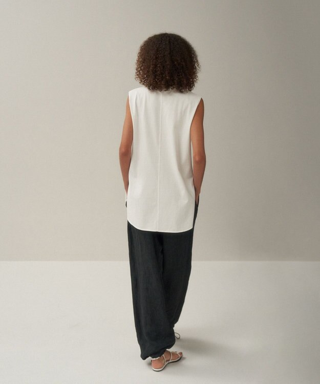 ATON 12/- AIR SPINNING | ラウンドヘムタンクトップ WHITE