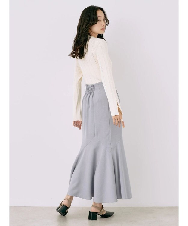 earth music&ecology 袖パールハイネックリブプルオーバー Off White