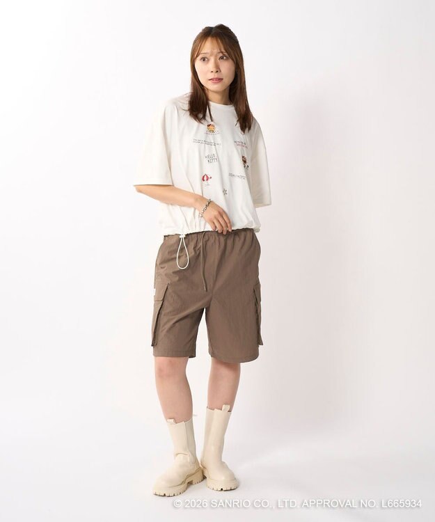 OP／FILA 【Ocean Pacific×ハローキティ】水陸両用ハーフパンツ ブラウン