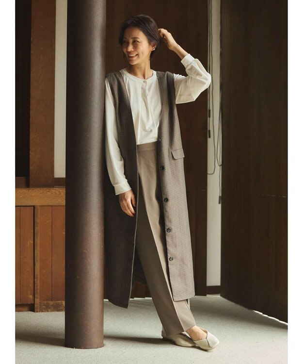 Green Parks きれいシルエットパンツ Khaki