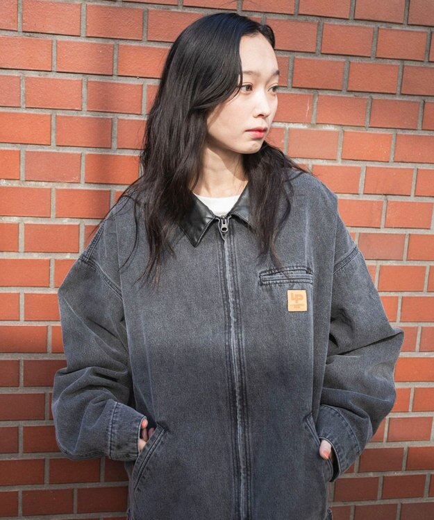 WEGO 【ユニセックス着用ITEM/MLサイズ展開】ワーカーズデニムZIPジャケット デニムブラックソノタ