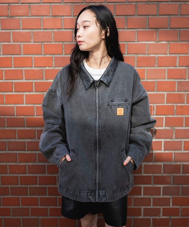 WEGO 【ユニセックス着用ITEM/MLサイズ展開】ワーカーズデニムZIPジャケット デニムブラックソノタ