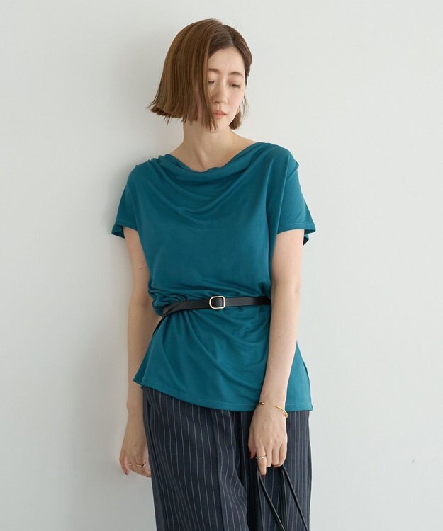 YECCA VECCA 【接触冷感】ドレープカットトップス Black