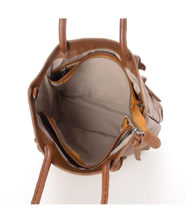 UNBILLION ペルケ perche / ソフトレザー3層2wayトート ブラウン