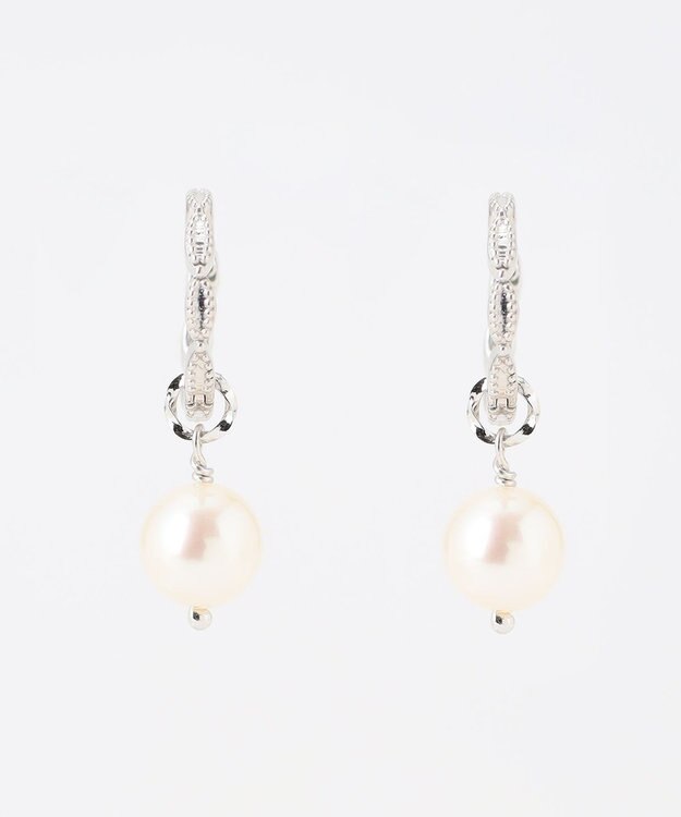 TOCCA 【WEB限定】DAISY PETAL HOOP PIERCED EARRINGS K10ホワイトゴールド 淡水パール 2WAYピアス ホワイトゴールド系