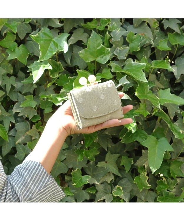 UNBILLION perche アクリル玉三つ折りミニサイフ グレードット