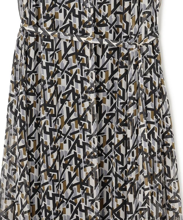 23区 L 【洗える】Ratti アブストラクトプリント ワンピース ブラックプリント