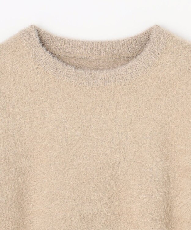 ANY L ショートシャギープルオーバーニット ベージュ