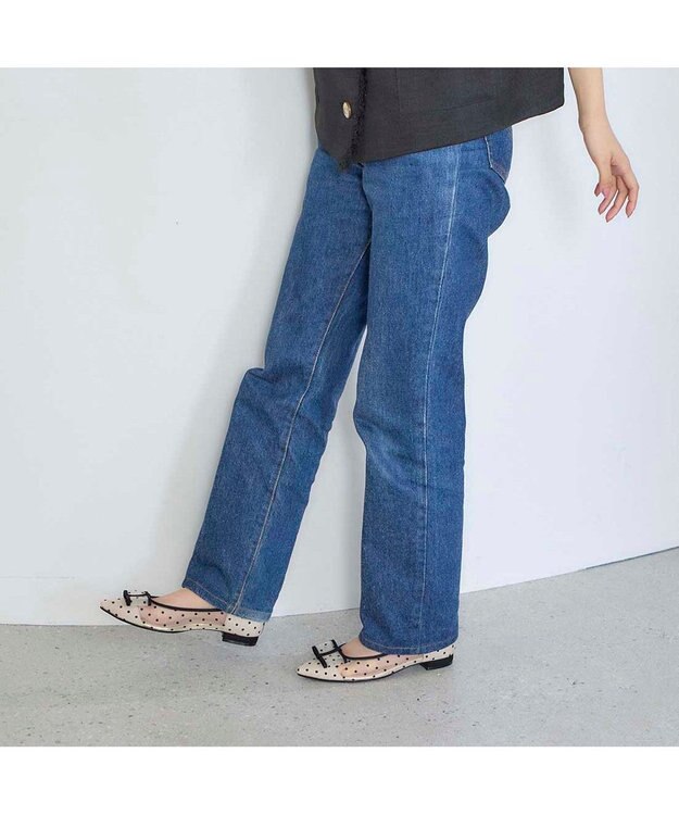 MODE ET JACOMO <carino>ドットチュールパンプス ベージュ