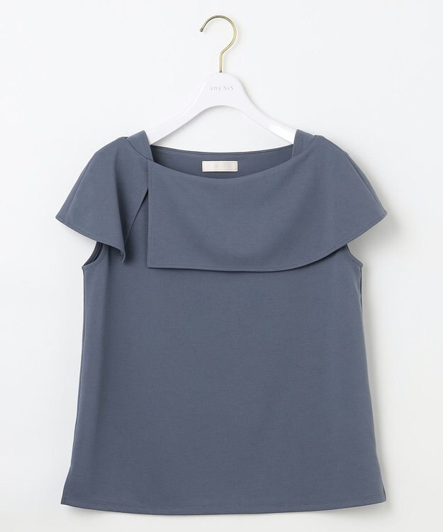 ANY SIS L ケープディテール カットソー ブルーグレー