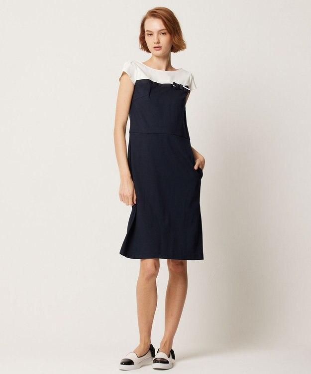 TOCCA 【WEB限定＆洗える】RIBBONSTICK ドレス ネイビー系