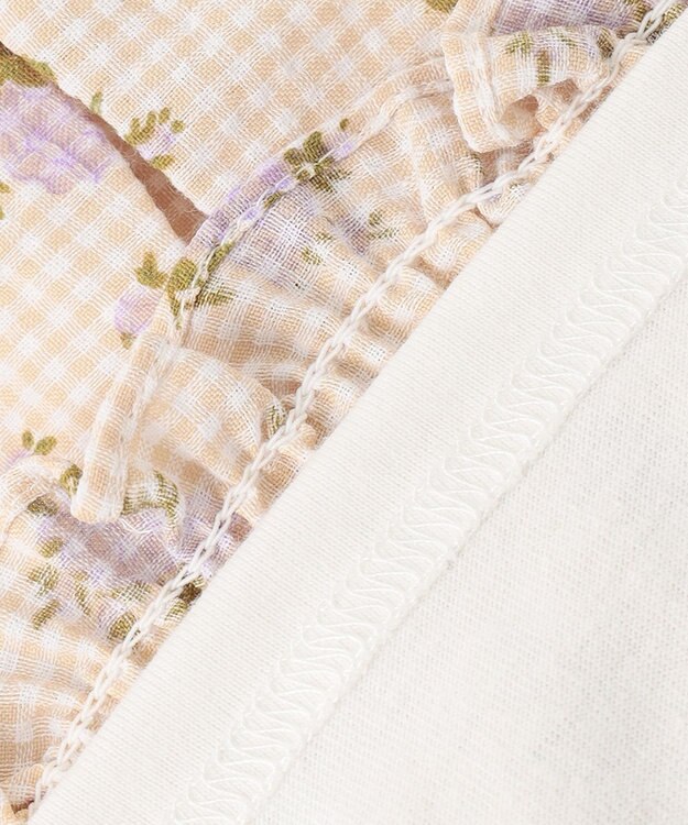 ANY KIDS キャミソール ドッキング Ｔシャツ ホワイト×ギンガムチェック