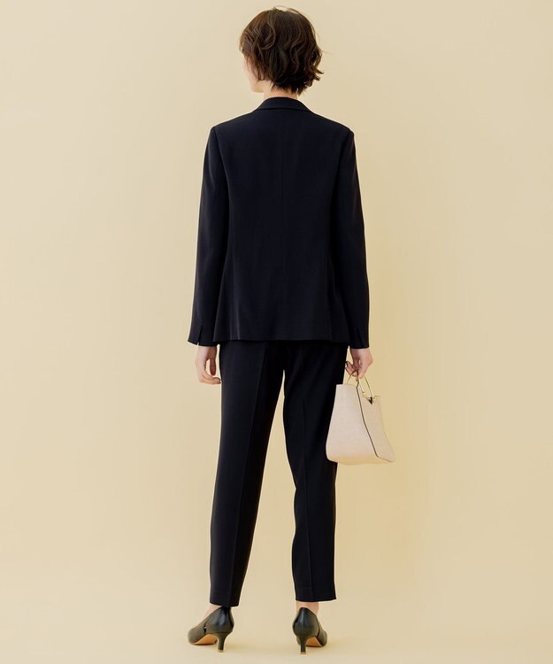 自由区 【XSサイズ～/洗える】ダブルフェイススーティング テーラードジャケット ネイビー系