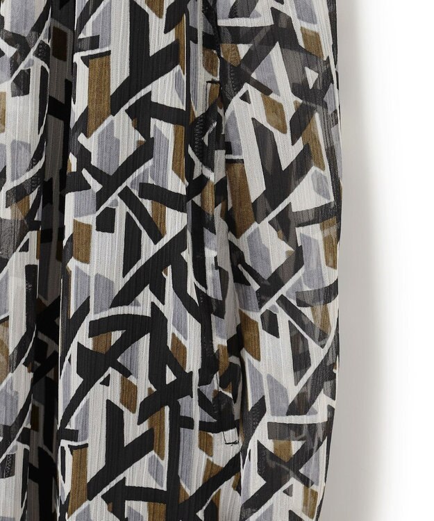 23区 L 【洗える】Ratti アブストラクトプリント ワンピース ブラックプリント