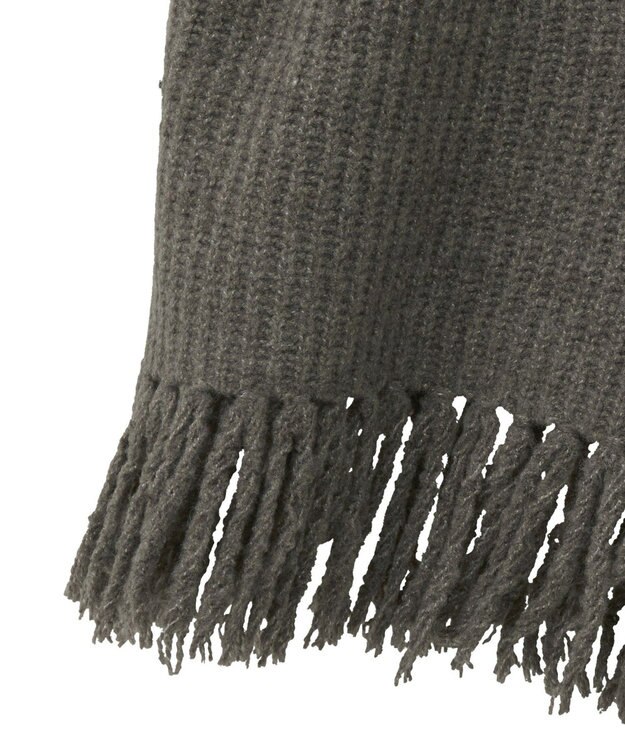 AMERICAN HOLIC 裾フリンジニットショートベスト Gray Beige