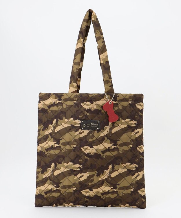 LA BAGAGERIE 【LA BAGAGERIE×HELLO KITTY】リボンチャーム付き　キルティングトート カーキ