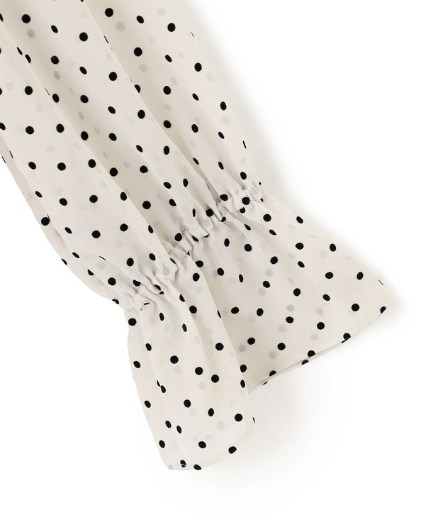 23区 S 【洗える】クレープドットフロッキー ブラウス ベージュ系