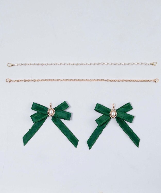 WEGO 【痛バ＆推し活グッズ】きらめきDIYパールリボンセットLL ダークグリーン