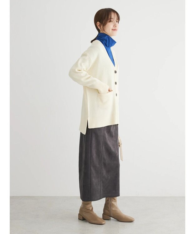 Green Parks 杢調Ｖネックカーディガン Cream