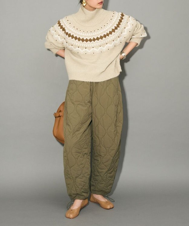 Green Parks キルティングカーブパンツ Khaki