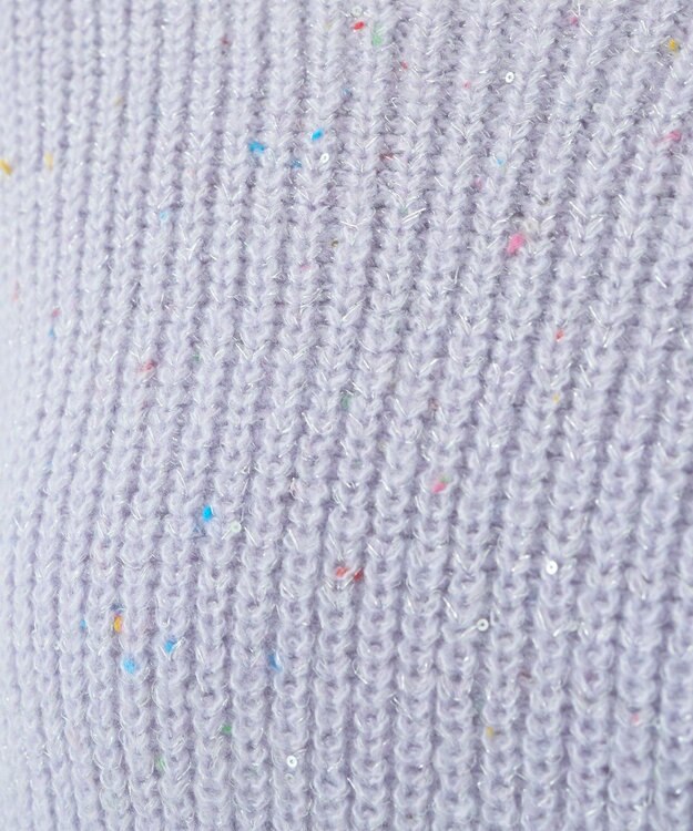 earth music&ecology カラーネップスパンコールニットチュニック Lavender