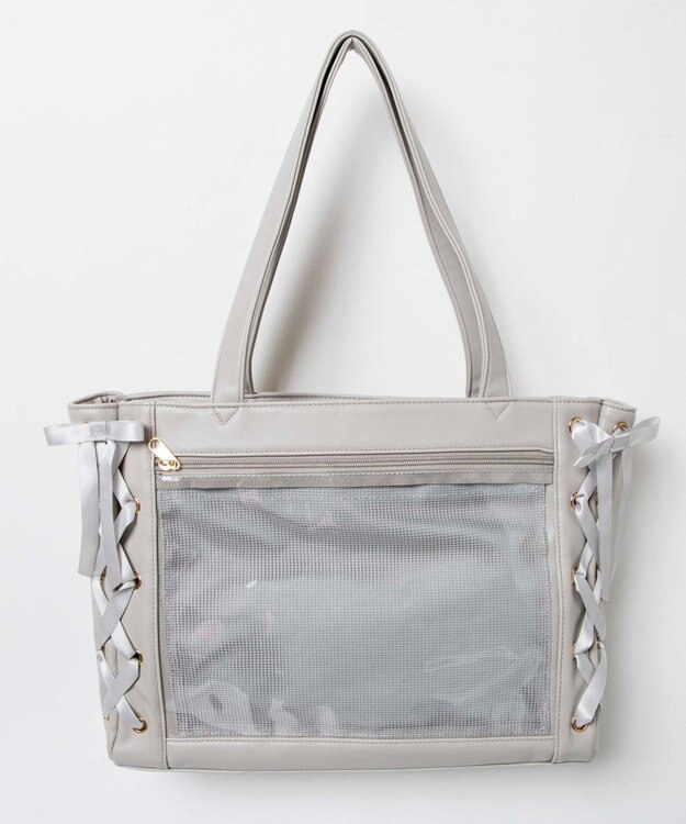 WEGO 【痛バ＆推し活】レースアップ痛バッグS グレー