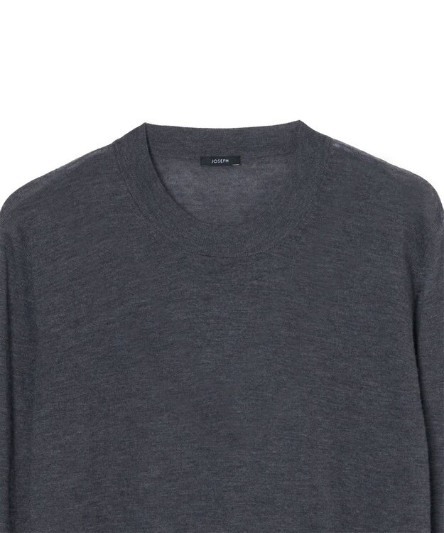 JOSEPH 【洗える】キャッシュエアー　ラウンドネックニット Smoke