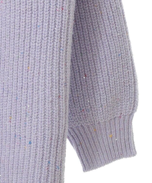 earth music&ecology カラーネップスパンコールニットチュニック Lavender