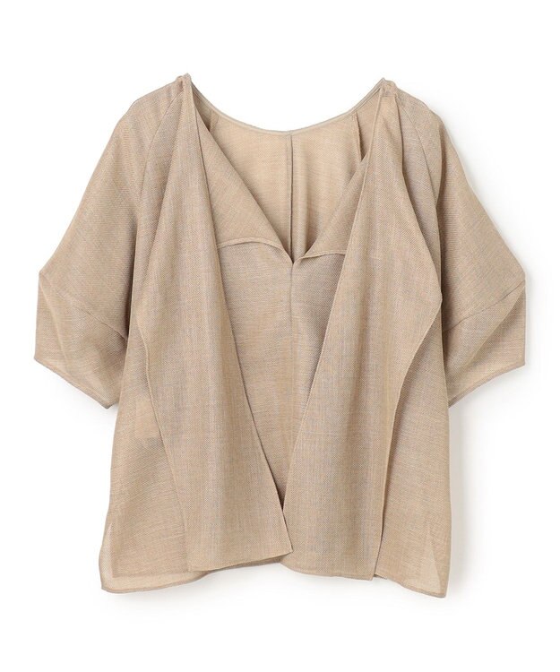 BEIGE， LIATRIS / バックリボン ハーフスリーブブラウス Flax
