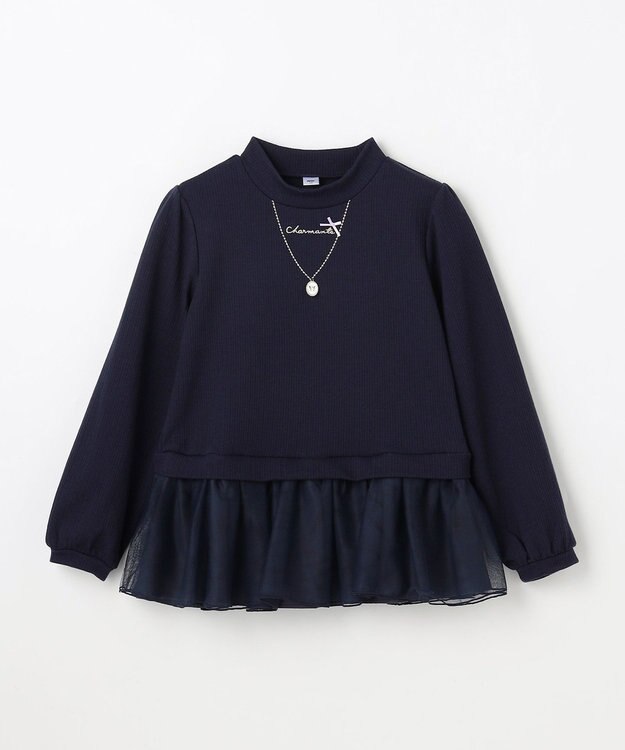 ANY KIDS 裏起毛 ネックレス トレーナー ネイビー