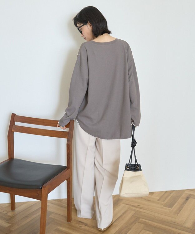 AMERICAN HOLIC 【WEB限定】ワッフル配色メロープルオーバー Charcoal Gray