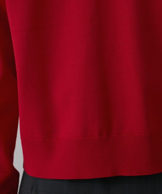 GRACE CONTINENTAL バイカラーロゴニットカーディガン レッド