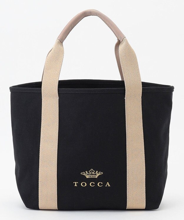 TOCCA 【WEB＆一部店舗限定】LUMINA STRADA CANVAS TOTE キャンバストートバッグ ブラック×ゴールド