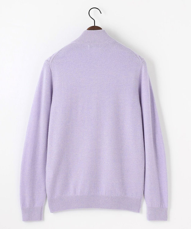 JOSEPH ABBOUD 【キングサイズ・暖か/軽量】カシミヤブレンド ハーフジップ ニット ライラック系