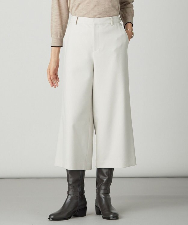 J.PRESS LADIES 【WEB限定カラーあり】ツムギートflannel クロップド パンツ エクリュ系