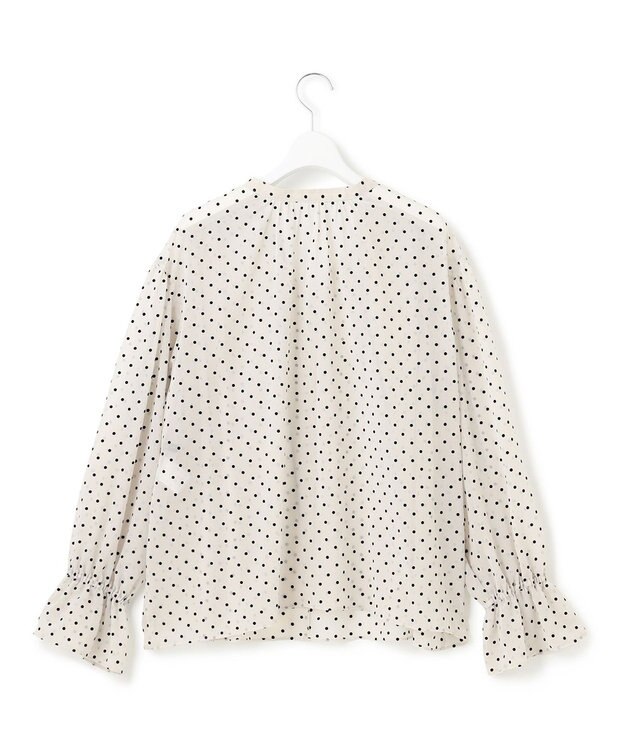 23区 L 【洗える】クレープドットフロッキー ブラウス ベージュ系