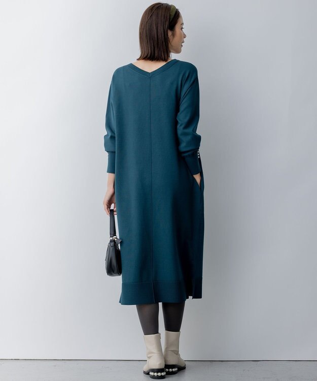 組曲 L 【WEB限定】コクーンシルエット ニットワンピース ダークグリーン系