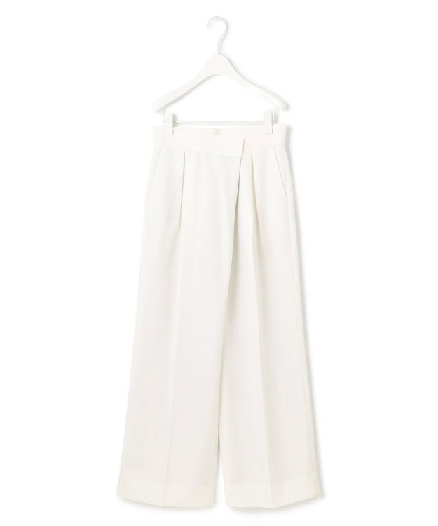 ICB 【洗える】シルフィルダブルクロス ワイドパンツ アイボリー系