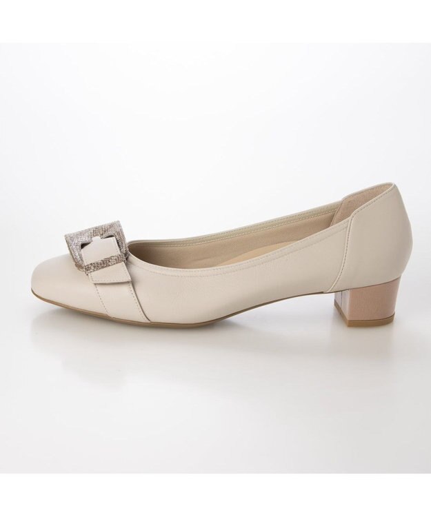 Riz raffinee <Riz raffinee>【3E】バックルモチーフパンプス アイボリーコンビ