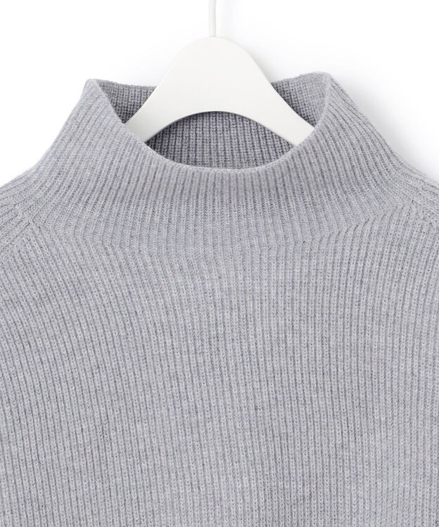 ICB 【洗える】ウールポリエステルニットケープ ライトグレー系