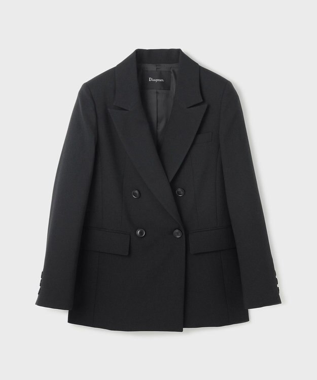 GRACE CONTINENTAL リネンライクダブルジャケット ブラック