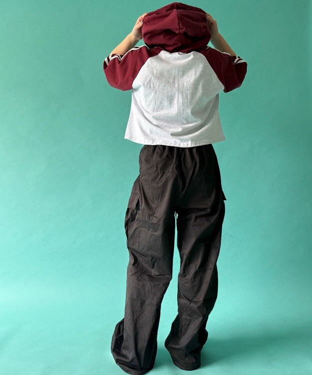 WEGO フーデッドラグランT ワイン