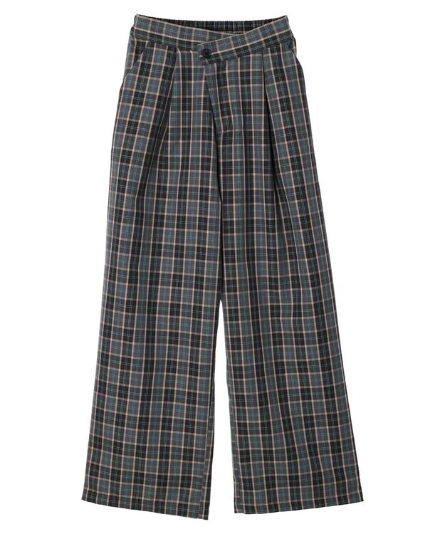 Green Parks ・ＥＬＥＮＣＡＲＥ　ＤＵＥ　チェックワイドパンツ Charcoal Gray